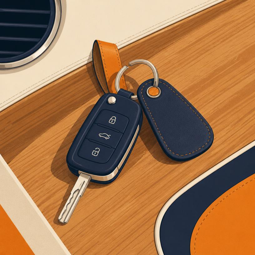 Car keys on dashboard